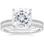 18KW Moissanite Demi Diamond Ring with Luxe Ballad Diamond Ring, smalltop view