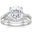 18KW Moissanite Chamise Diamond Bridal Set, smalltop view