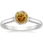 18K White Gold Luna 2mm Bezel Ring, smalltop view