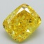 2.37 Ct. Fancy Vivid Yellow Cushion Lab Grown Diamond