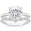 18KW Moissanite Freesia Ring with Curved Versailles Diamond Ring, smalltop view