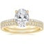 18K Yellow Gold Luxe Viviana Diamond Ring (1/3 ct. tw.) with Ballad Eternity Diamond Ring (1/3 ct. tw.)