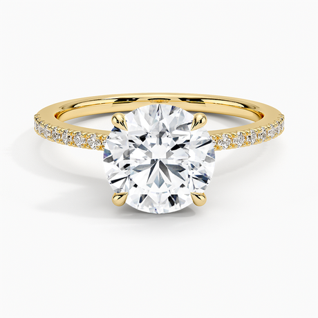 18K Yellow Gold Ballad Hidden Floral Halo Diamond Ring