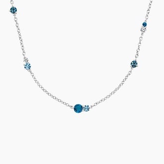 Blue Gemstone Tonal Necklace