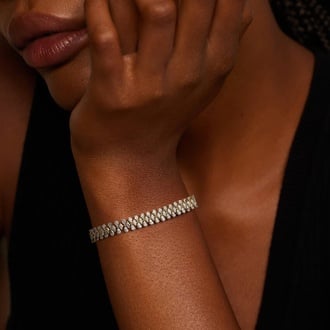 Calista Three-Row Pear Diamond Bracelet