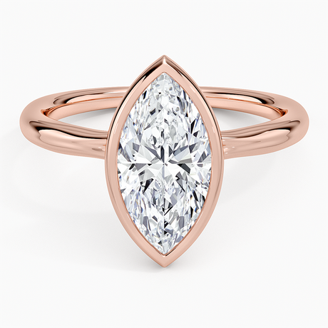 14K Rose Gold Freesia Bezel Solitaire Ring