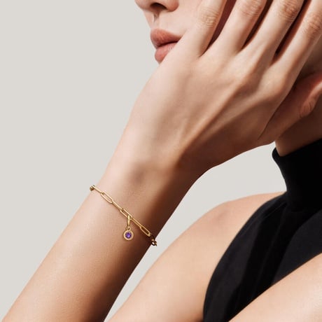 Amethyst Milgrain Bezel Charm