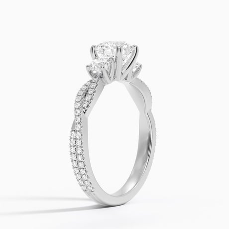 Luxe Three Stone Petite Twisted Vine Diamond Ring