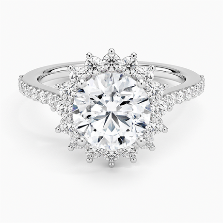Platinum Luxe Sunburst Halo Diamond Ring (1/2 ct. tw.)