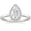 18K White Gold Vienna Halo Diamond Ring, smalltop view