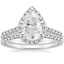 18KW Moissanite Odessa Diamond Ring (1/5 ct. tw.) with Sonora Diamond Ring (1/8 ct. tw.), smalltop view