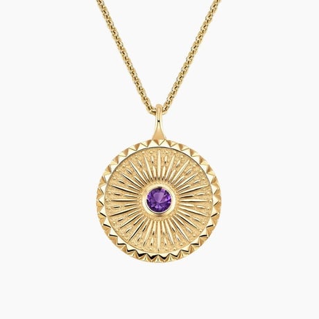 Sun Amethyst Medallion Necklace