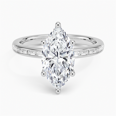 18K White Gold Tabitha Channel Set Baguette Diamond Ring