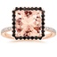 14K Rose Gold Waverly Halo Diamond Ring with Black Diamond Accents, smalltop view