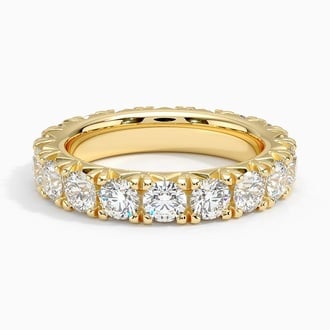French Pavé Eternity Diamond Ring (3 ct. tw.) in 18K Yellow Gold