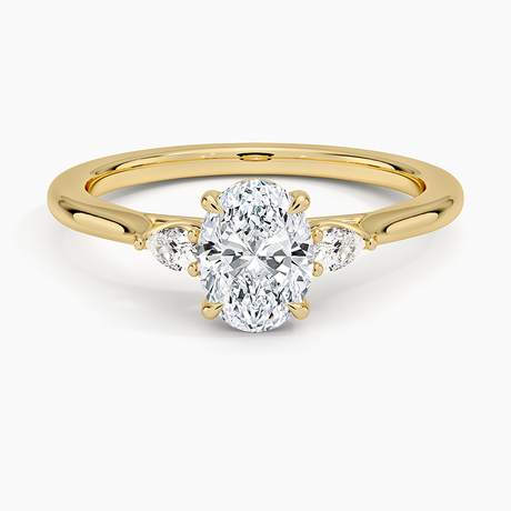 Three Stone Pear Engagement Ring - Aria