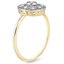 The Ailis Ring, smalltop view on a hand