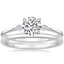 18K White Gold Cometa Diamond Ring with Petite Comfort Fit Wedding Ring