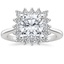 18K White Gold Sunburst Halo Diamond Ring (1/4 ct. tw.), smalltop view