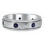 Custom Hammered Band with Flush Set Blue Sapphires