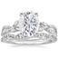 18KW Moissanite Luxe Willow Diamond Ring (1/4 ct. tw.) with Luxe Winding Willow Diamond Ring (1/4 ct. tw.), smalltop view