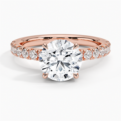 14K Rose Gold Olympia Half Coverage Diamond Ring