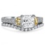 Custom Adorned Trio with Yellow Half-Moon Sapphires and Shadow Band Matched Set