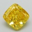 3.05 Ct. Fancy Vivid Yellow Cushion Lab Grown Diamond