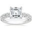18K White Gold Ellora Half Coverage Diamond Ring, smalltop view