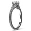 Hand Engraved Black Rhodium Diamond Ring, smallside view