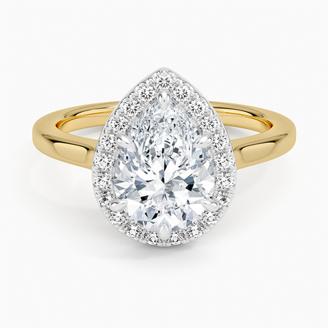 Julia Mixed Metal Halo Diamond Ring