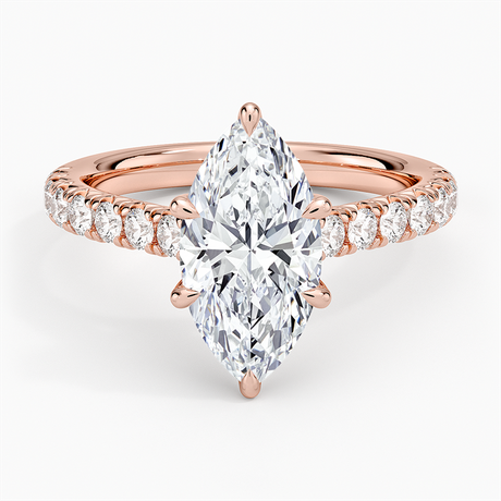 14K Rose Gold Sienna Half Coverage Diamond Ring