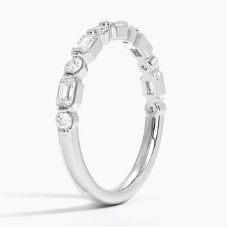 Kensington Emerald Cut and Round Lab Diamond Ring (1/2 ct. tw.) in 18K White Gold