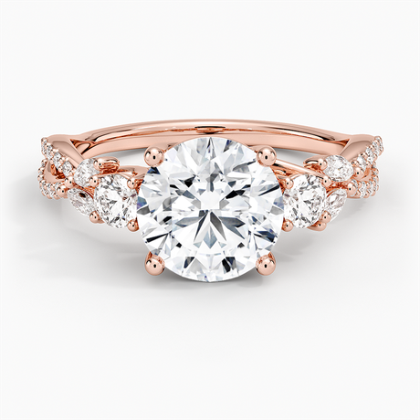 14K Rose Gold Luxe Willow Three Stone Diamond Ring (1/2 ct. tw.)