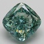 4.73 Ct. Fancy Vivid Bluish Green Cushion Lab Grown Diamond