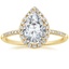 18K Yellow Gold Cambria Halo Diamond Ring, smalltop view
