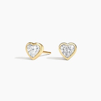 Lab Diamond Heart Stud Earrings