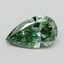 1.01 Ct. Fancy Vivid Green Pear Lab Grown Diamond