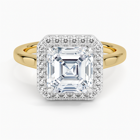 Julia Mixed Metal Halo Diamond Ring