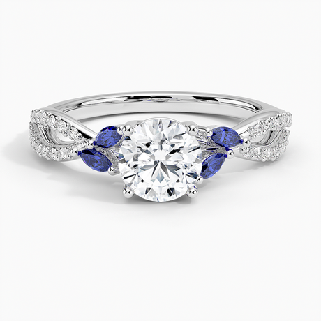 Diamond and Sapphire Engagement Ring