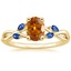 18K Yellow Gold Willow Ring With Sapphire Accents, smalltop view