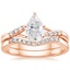 14KR Moissanite Chamise Diamond Bridal Set, smalltop view