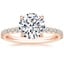 14K Rose Gold Amelie Half Coverage Diamond Ring, smalltop view