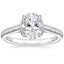 18K White Gold Jade Trau Satin Esthética Solitaire Ring, smalltop view