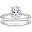 18K White Gold Versailles Hidden Halo Diamond Ring with Petite Comfort Fit Wedding Ring