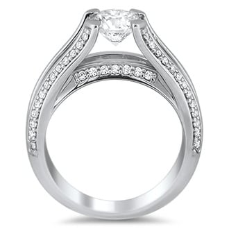 Custom Pave Diamond Cathedral Ring