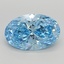 3.47 Ct. Fancy Vivid  Blue Oval Lab Grown Diamond