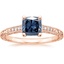 14K Rose Gold Hudson Engraved Diamond Ring, smalltop view