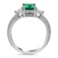Engraved Emerald Ring with Trillion Accents, smallside view