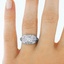 The Isla Ring, smalltop view on a hand